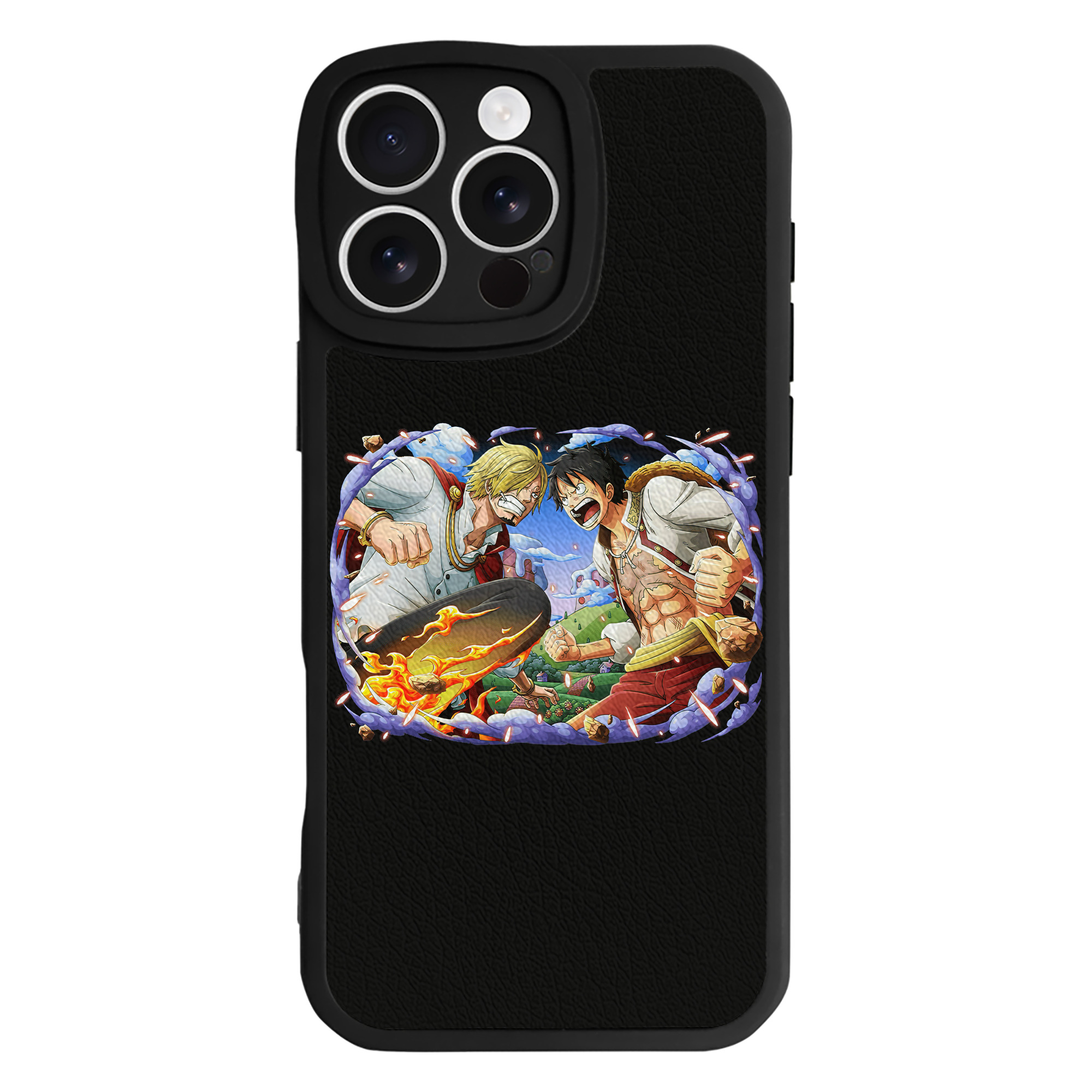 （画像用） ワンピース モンキー・D・ルフィ ONE PIECE Monkey D. Luffy 【iPhone 16シリーズ対応】シリコンスマホケース（レザー調） 材質：シリコン